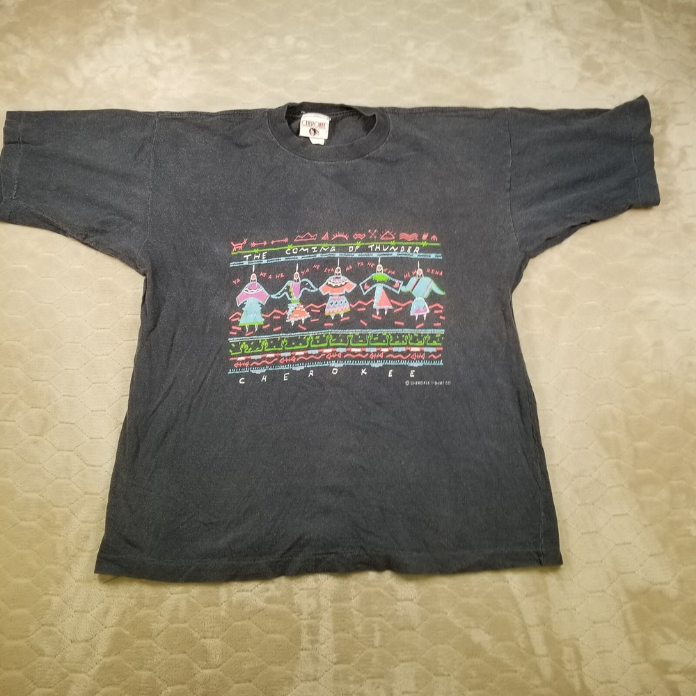 VTG Cherokee The Coming of Thunder Single Stitch Shirt Sz Md See Pics